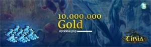 10.000.000 Gold - TIBIA - Optional PvP