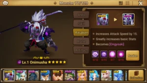 Reroll Summoners War lvl10 com Onimusha Dark - Ongyouki