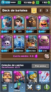 Conta Clash Royale lvl9 + 5 LENDÁRIAS + 110K ouro + 1K gemas