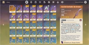 AR 30 Diluc + Shogun + Luz do cortador de grama + Benção - Genshin Impact