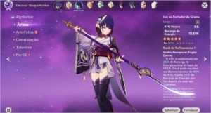 AR 30 Diluc + Shogun + Luz do cortador de grama + Benção - Genshin Impact
