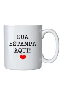 Caneca de Porcelana 325 ml com Sua Arte - Cores - Artesanato e Personalizados