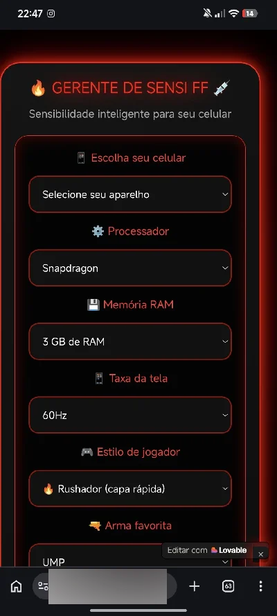 🔥 Gerador De Sensi FF Pro — R$12,00 🔥 - Free Fire