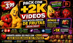 Pack Novelinhas de Frutas Virais 2026 (+2000 vídeos) - Vídeos e Cortes Cortes Virais
