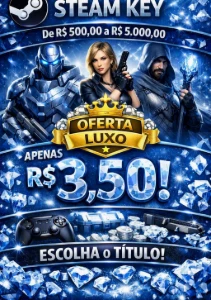 🎮⚔️ Steam Key R$ 500,00-R$ 5.000,00 por R$3,50 COM ESCOLHA! - Gift Cards