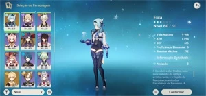 Conta Genshin Impact com Mona e Eula + Túmulo do Lobo