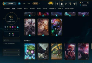 Prata 1 com 110 Champs e 95 Skins ( ADC / TOP / MID ) - League of Legends LOL