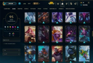 Prata 1 com 110 Champs e 95 Skins ( ADC / TOP / MID ) - League of Legends LOL