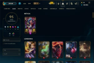 Prata 1 com 110 Champs e 95 Skins ( ADC / TOP / MID ) - League of Legends LOL