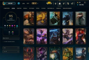 Prata 1 com 110 Champs e 95 Skins ( ADC / TOP / MID ) - League of Legends LOL