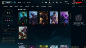 Conta de LoL nível 147, com 61 skins - League of Legends