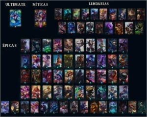CONTA COM TODOS OS CHAMPION 186 SKINS DIAMANTE 1 - League of Legends LOL