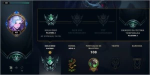 Smurf Lol Platina 1 mmr Diamante Ganhando 21/20 Perdendo 12 - League of Legends