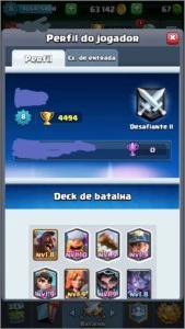 Conta Clash Royale: lvl - 8, Arena - 13, Lendárias - 11