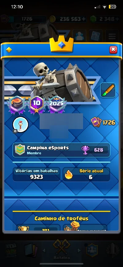 Conta de Clash Royale
