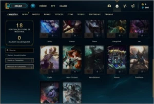 Conta bronze 1 com 2 skins e 22 champs - League of Legends LOL