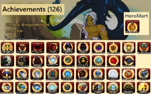 Conta 2014 - Rare Rarity - 126 Badges - Heromart (Rara) - Adventure Quest World AQW