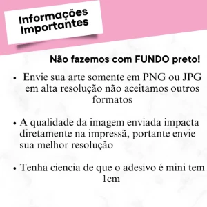Mini Adesivos Personalizados de 1 cm - Artesanato e Personalizados