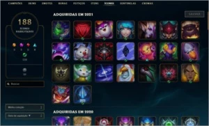 CONTA DIAMANTE 3 FULL CHAMP - League of Legends LOL