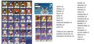 CONTA GENSHIN AR 56 - 11 PERSONAGENS 5* - Genshin Impact