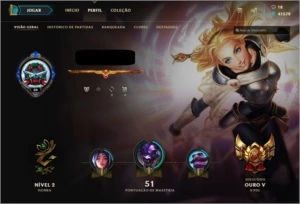 CONTA LOL CRIADA NA TEMPORADA 2 - ELO ATUAL: GOLD V - League of Legends