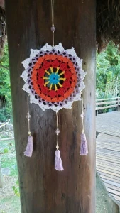 Mandala Enfeite de Parede em Crochê - Artesanato e Personalizados