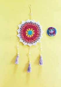 Mandala Enfeite de Parede em Crochê - Artesanato e Personalizados