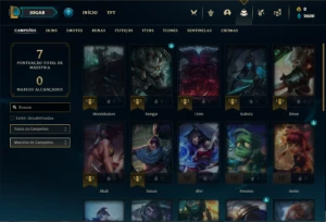 Conta Unranked com 27 Champs e 3 Skins + 1 Fragmento - League of Legends LOL