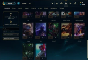 Conta Unranked com 27 Champs e 3 Skins + 1 Fragmento - League of Legends LOL