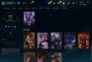 Conta diamante LoL com rp gasto varias skins - League of Legends