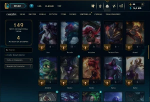 Ouro 3 com 65 Champs e 54 Skins - League of Legends LOL