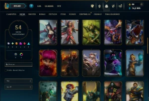 Ouro 3 com 65 Champs e 54 Skins - League of Legends LOL