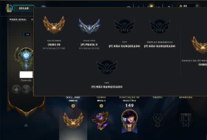 Ouro 3 com 65 Champs e 54 Skins - League of Legends LOL