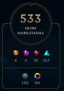 Conta (Ex Diamante) com 533 skins com todos campeões - League of Legends LOL