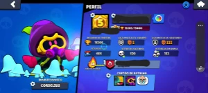 Conta de brawl stars com 15205 troféus,39 brawlers e 8 skins