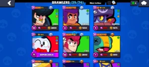 Conta de brawl stars com 15205 troféus,39 brawlers e 8 skins