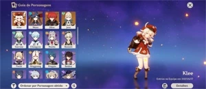 Conta com Yelan, Ayato, Yoimi, Klee, Diluc, Mona e Jean AR55 - Genshin Impact