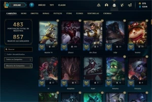 Conta ouro 4 Main master Yi e Mono Shaco - League of Legends LOL