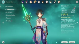 Genshin Impact Conta AR60 late game vários 5* com armas BiS