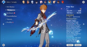 Genshin Impact Conta AR60 late game vários 5* com armas BiS