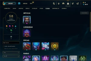Unranked com 32 Champs e 5 Skins - League of Legends LOL