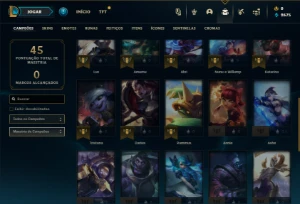 Unranked com 32 Champs e 5 Skins - League of Legends LOL