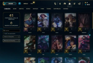Unranked com 32 Champs e 5 Skins - League of Legends LOL