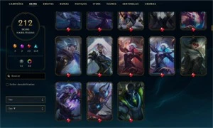 Conta de LoL + 200 skins - League of Legends