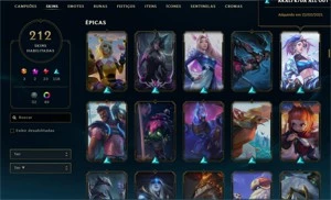 Conta de LoL + 200 skins - League of Legends