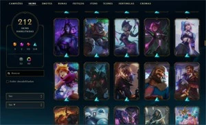 Conta de LoL + 200 skins - League of Legends