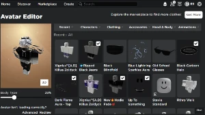 Conta de Roblox com roupas e upada em diversos jogos