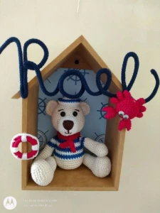 Porta Maternidade Urso Marinheiro - Artesanato e Personalizados