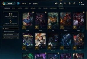 Conta bronze 1 com 30 Champs e 9 Skins - League of Legends LOL