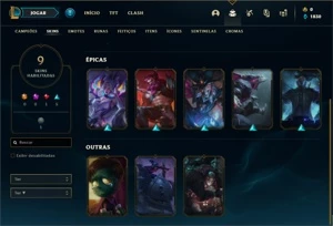 Conta bronze 1 com 30 Champs e 9 Skins - League of Legends LOL